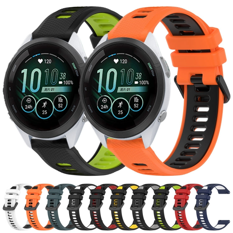 For Garmin Venu 2S 18mm Sports Two-Color Silicone Watch Band(Black+White)