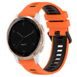 For Garmin Active S 18mm Sports Two-Color Silicone Watch Band(Orange+Black) - Smart Wear by PMC TechLife | Online Shopping South Africa | PMC TechLife