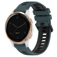 For Garmin Active S 18mm Sports Two-Color Silicone Watch Band(Olive Green+Black) - Smart Wear by PMC TechLife | Online Shopping South Africa | PMC TechLife