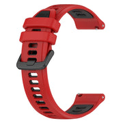 For Garmin Active S 18mm Sports Two-Color Silicone Watch Band(Red+Black)