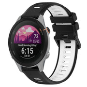 For Garmin Forerunner 255S 18mm Sports Two-Color Silicone Watch Band(Black+White)