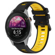 For Garmin Forerunner 255S 18mm Sports Two-Color Silicone Watch Band(Black+Yellow) - Smart Wear by PMC TechLife | Online Shopping South Africa | PMC TechLife