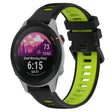 For Garmin Forerunner 255S 18mm Sports Two-Color Silicone Watch Band(Black+Green) - Smart Wear by PMC TechLife | Online Shopping South Africa | PMC TechLife