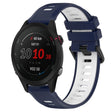For Garmin Forerunner 255S Music 18mm Sports Two-Color Silicone Watch Band(Midnight Blue+White) - Smart Wear by PMC TechLife | Online Shopping South Africa | PMC TechLife