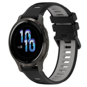 For Garmin Venu 2S 18mm Sports Two-Color Silicone Watch Band(Black+Grey)