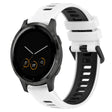 For Garmin Vivoactive 4S 18mm Sports Two-Color Silicone Watch Band(White+Black) - Smart Wear by PMC TechLife | Online Shopping South Africa | PMC TechLife