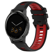 For Garmin Vivoactive 4S 18mm Sports Two-Color Silicone Watch Band(Black+Red)
