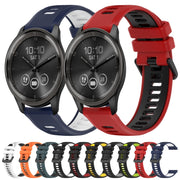 For Garmin Forerunner 245 20mm Sports Two-Color Silicone Watch Band(Red+Black)