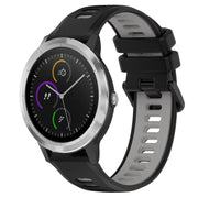 For Garmin Vivoactive3 20mm Sports Two-Color Silicone Watch Band(Black+Grey)