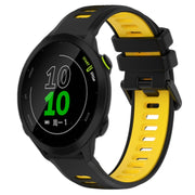 For Garmin Forerunner 158 20mm Sports Two-Color Silicone Watch Band(Black+Yellow)
