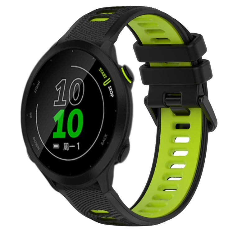 For Garmin Forerunner 158 20mm Sports Two-Color Silicone Watch Band(Black+Green)
