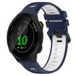For Garmin Forerunner 158 20mm Sports Two-Color Silicone Watch Band(Midnight Blue+White) - Smart Wear by PMC TechLife | Online Shopping South Africa | PMC TechLife