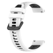 For Garmin Forerunner 55 20mm Sports Two-Color Silicone Watch Band(White+Black)