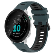 For Garmin Forerunner 55 20mm Sports Two-Color Silicone Watch Band(Olive Green+Black)