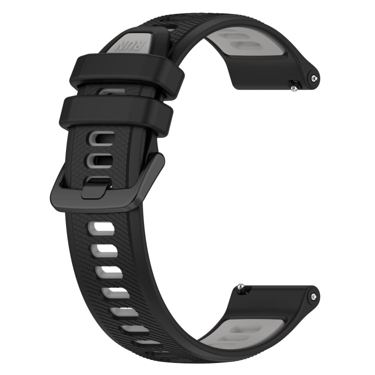 For Garmin Forerunner 55 20mm Sports Two-Color Silicone Watch Band(Black+Grey)