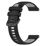 For Garmin Forerunner 55 20mm Sports Two-Color Silicone Watch Band(Black+Grey)
