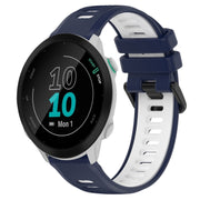 For Garmin Forerunner 55 20mm Sports Two-Color Silicone Watch Band(Midnight Blue+White)