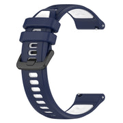 For Garmin Forerunner 55 20mm Sports Two-Color Silicone Watch Band(Midnight Blue+White)
