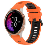 For Garmin Venu 20mm Sports Two-Color Silicone Watch Band(Orange+Black)