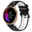 For Garmin Venu 20mm Sports Two-Color Silicone Watch Band(Black+White) - Smart Wear by PMC TechLife | Online Shopping South Africa | PMC TechLife