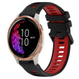 For Garmin Venu 20mm Sports Two-Color Silicone Watch Band(Black+Red) - Smart Wear by PMC TechLife | Online Shopping South Africa | PMC TechLife
