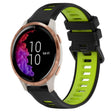 For Garmin Venu 20mm Sports Two-Color Silicone Watch Band(Black+Green) - Smart Wear by PMC TechLife | Online Shopping South Africa | PMC TechLife