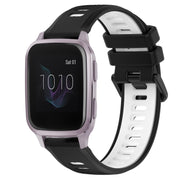 For Garmin Venu SQ 20mm Sports Two-Color Silicone Watch Band(Black+White)