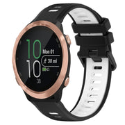 For Garmin Forerunner 645 20mm Sports Two-Color Silicone Watch Band(Black+White)