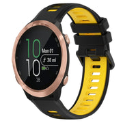 For Garmin Forerunner 645 20mm Sports Two-Color Silicone Watch Band(Black+Yellow)