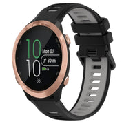 For Garmin Forerunner 645 20mm Sports Two-Color Silicone Watch Band(Black+Grey)