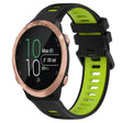 For Garmin Forerunner 645 20mm Sports Two-Color Silicone Watch Band(Black+Green) - Smart Wear by PMC TechLife | Online Shopping South Africa | PMC TechLife