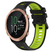 For Garmin Forerunner 645 20mm Sports Two-Color Silicone Watch Band(Black+Green)