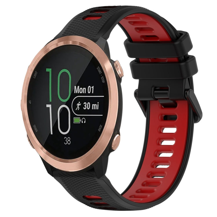 For Garmin Forerunner 645 Music 20mm Sports Two-Color Silicone Watch Band(Black+Red)
