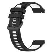 For Garmin Forerunner Sq2 20mm Sports Two-Color Silicone Watch Band(Black+White)