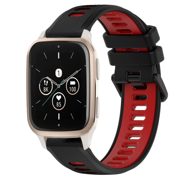 For Garmin Forerunner Sq2 20mm Sports Two-Color Silicone Watch Band(Black+Red)