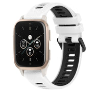 For Garmin Forerunner Sq2 Music 20mm Sports Two-Color Silicone Watch Band(White+Black)