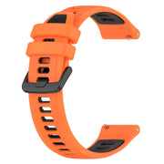 For Amazfit GTS 4 20mm Sports Two-Color Silicone Watch Band(Orange+Black)