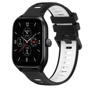For Amazfit GTS 4 20mm Sports Two-Color Silicone Watch Band(Black+White)