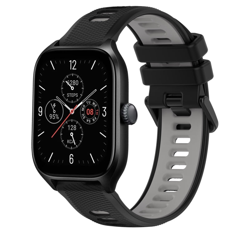 For Amazfit GTS 4 20mm Sports Two-Color Silicone Watch Band(Black+Grey)