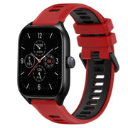 For Amazfit GTS 4 20mm Sports Two-Color Silicone Watch Band(Red+Black)