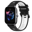For Amazfit GTS 3 20mm Sports Two-Color Silicone Watch Band(Black+White) - Smart Wear by PMC TechLife | Online Shopping South Africa | PMC TechLife