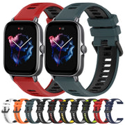 For Amazfit GTS 3 20mm Sports Two-Color Silicone Watch Band(Black+Red)