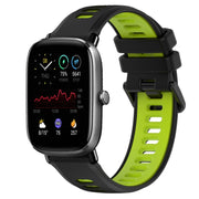 For Amazfit GTS 2 Mini 20mm Sports Two-Color Silicone Watch Band(Black+Green)