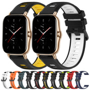 For Amazfit GTS 2 20mm Sports Two-Color Silicone Watch Band(Red+Black)