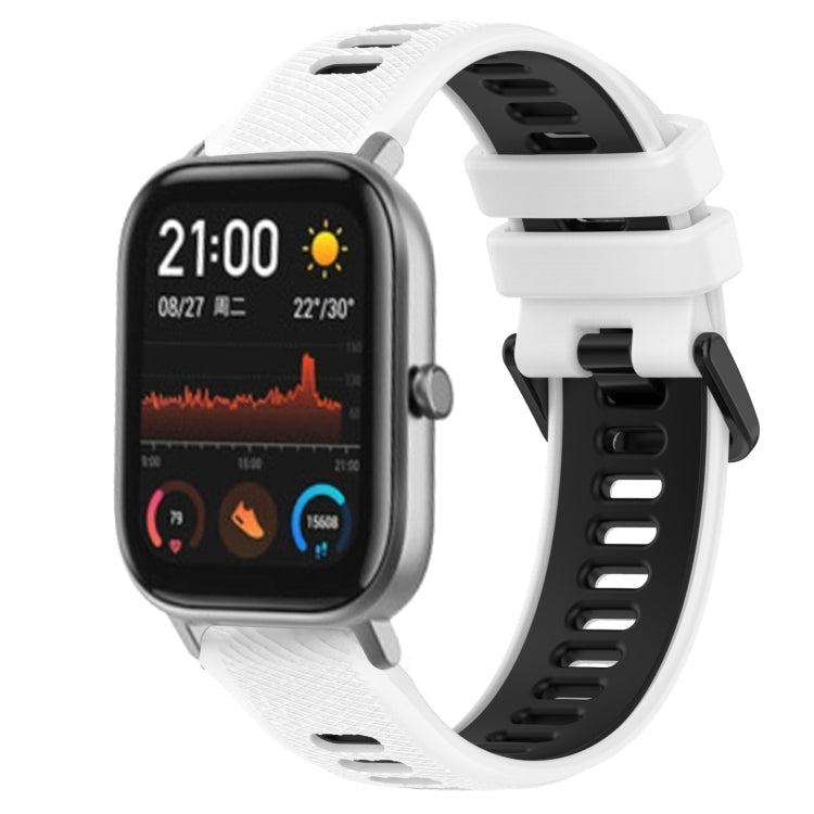 For Amazfit GTS 20mm Sports Two-Color Silicone Watch Band(White+Black)