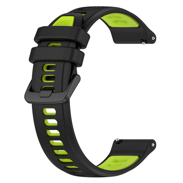 For Amazfit GTS 20mm Sports Two-Color Silicone Watch Band(Black+Green)