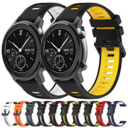 For Amazfit GTR 42mm 20mm Sports Two-Color Silicone Watch Band(White+Black)