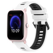 For Amazfit Pop Pro 20mm Sports Two-Color Silicone Watch Band(White+Black)