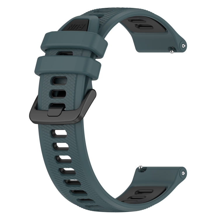 For Amazfit GTS 4 Mini 20mm Sports Two-Color Silicone Watch Band(Olive Green + Black)
