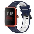 For Amazfit Bip 1S 20mm Sports Two-Color Silicone Watch Band(Midnight Blue+White) -  by PMC TechLife | Online Shopping South Africa | PMC TechLife